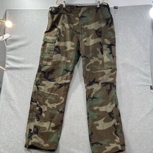 Vintage US Military Chemical Protective Pants Mens L Woodland Camo 2001